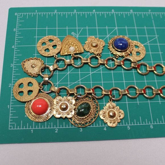 Chunky Coin Charm Statement 17" Neckalce - Picture 8 of 10